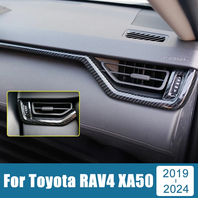 

For Toyota RAV4 XA50 2019 2020 2021 2022 2023 2024 RAV 4 Hybrid ABS Car Central Control Dashboard Trim Strip Cover Stickers