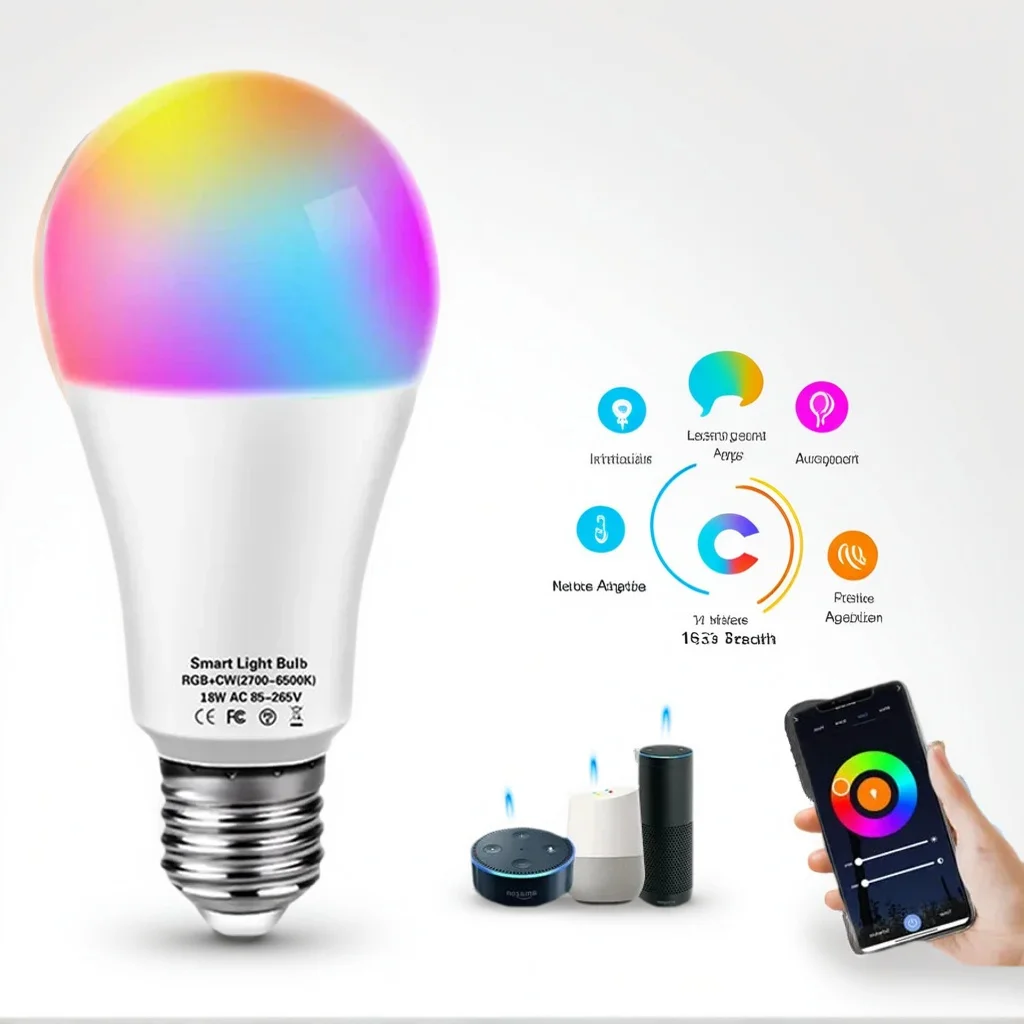 

Tuya Smart Light Bulb E27 | 16 Million Color RGB | Alexa/Google Dual Ecology | APP+Voice Dimming | Bedroom Party Dual Scene