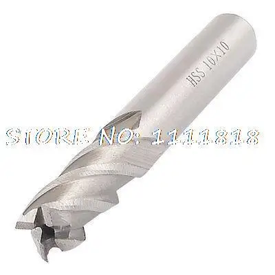 Hardware Milling Cutter 4 Flutes HHS End Mill Tool 10mm x 10mm x 30mm x 70mm