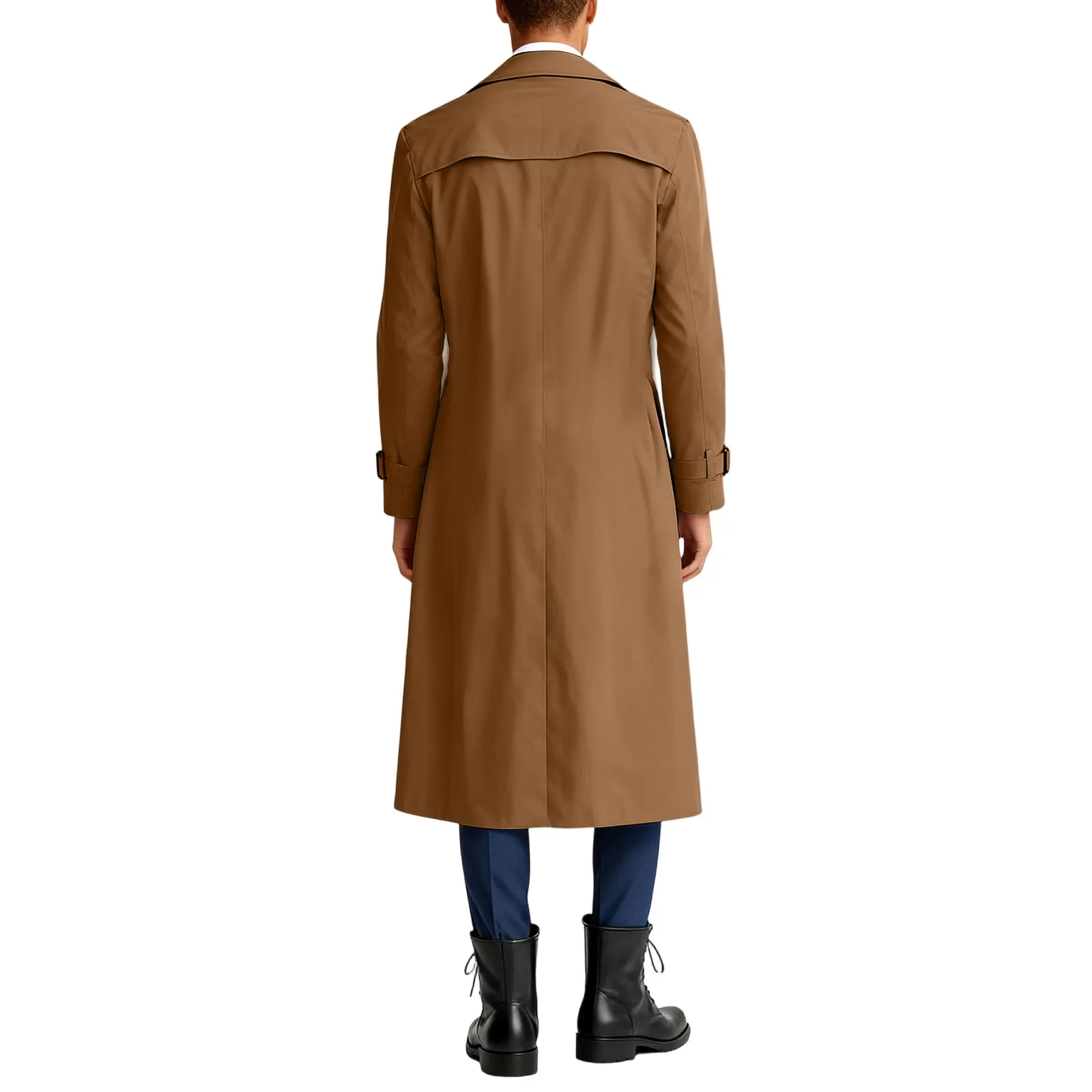 Мужской плащ для отдыха, модный классический британский стиль, длинный легкий плащ с лацканами, однобортный облегающий прямой пиджак