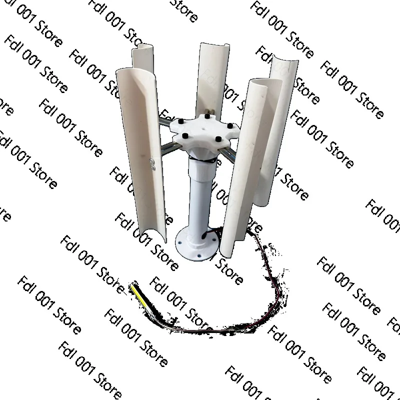 Vertical Axis 5 Blade Wind Turbine Model 3 Phase Permanent Magnet Generator for DIY Night Light Toy