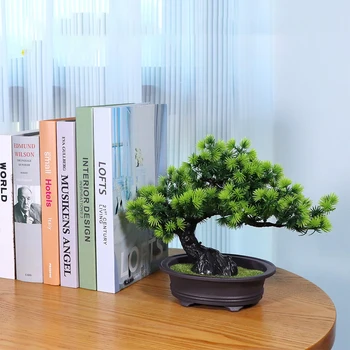 Artificial Plant Greenery Fake Bonsai Tree Indoor Bookshelf Desk Bathroom Farmhouse Decor Home Room Office Decoration Fake Plant 4