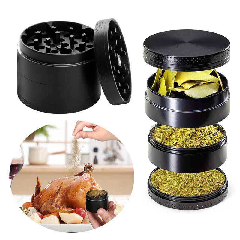 4 Layers Mini Cute 40mm Hemp Pepper Pot Spice Mill Zinc Alloy Metal Dry Herb Smoke Cigarette Accessories Herbal Tobacco Grinder