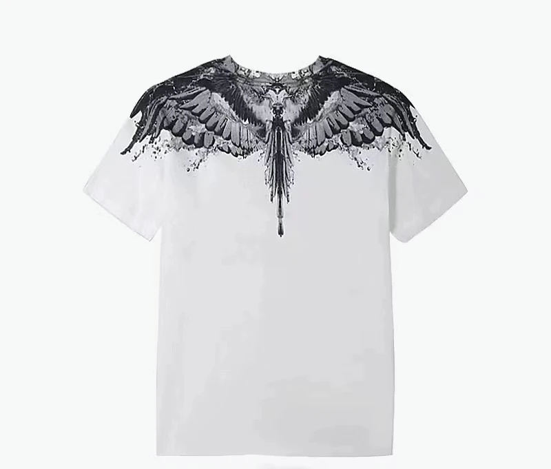 Trendy Brand Marcelo BurlonMB Water Drop Color Wings Short-sleeved T-shirt Men\'s and Women\'s Same Quick-drying Streetwear