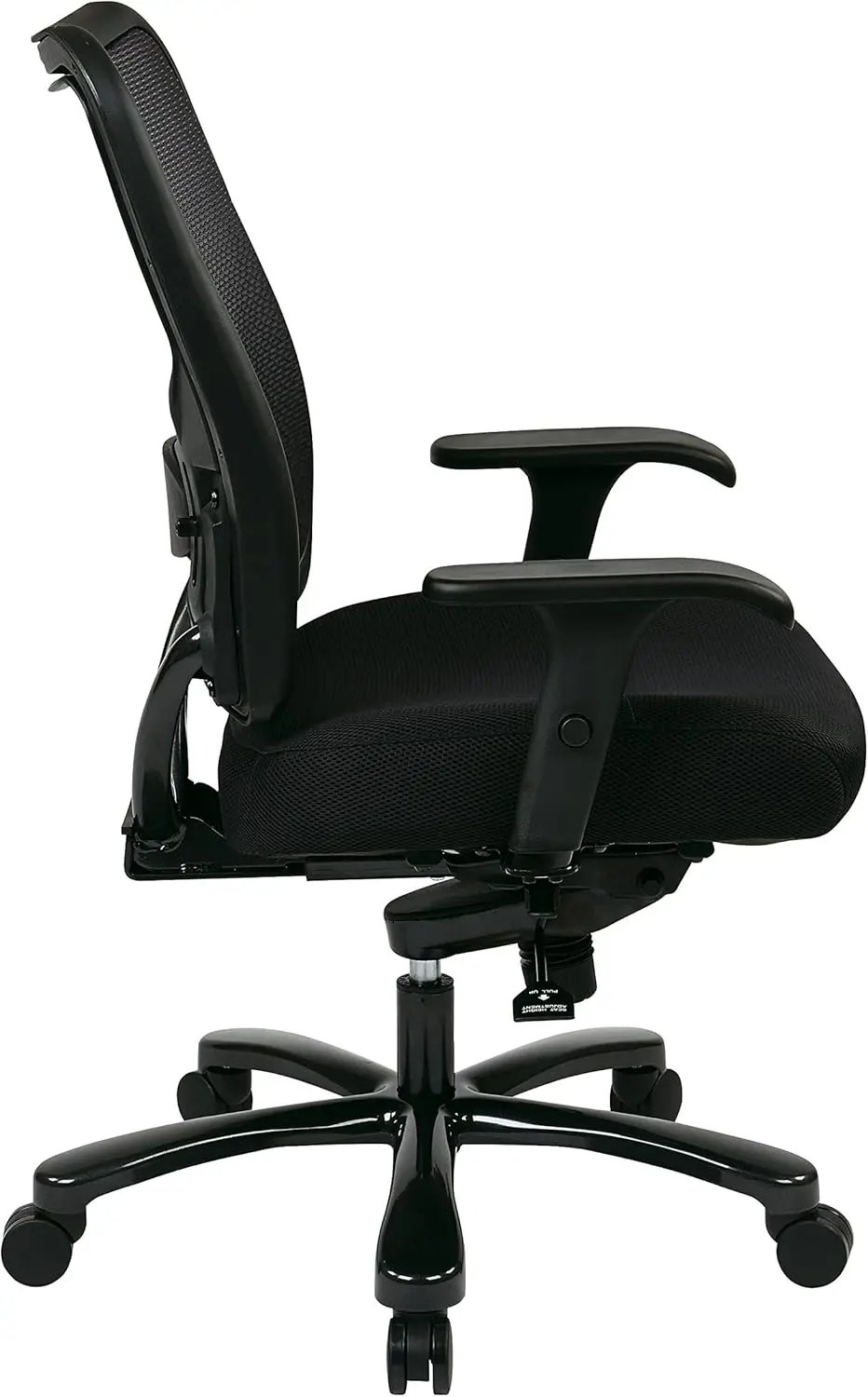 75 Series Air Grid Big and Tall Deluxe Ergonomic Office Chair with Thick Padded Seat and 400 lb. Limit, Black, Mid-Back