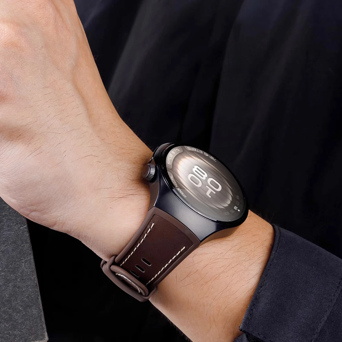 Original Silicone Leather Strap for Huawei Watch 5 46MM No Gaps Rubber Band for Huawei Watch 5 42mm Quick release Button Band