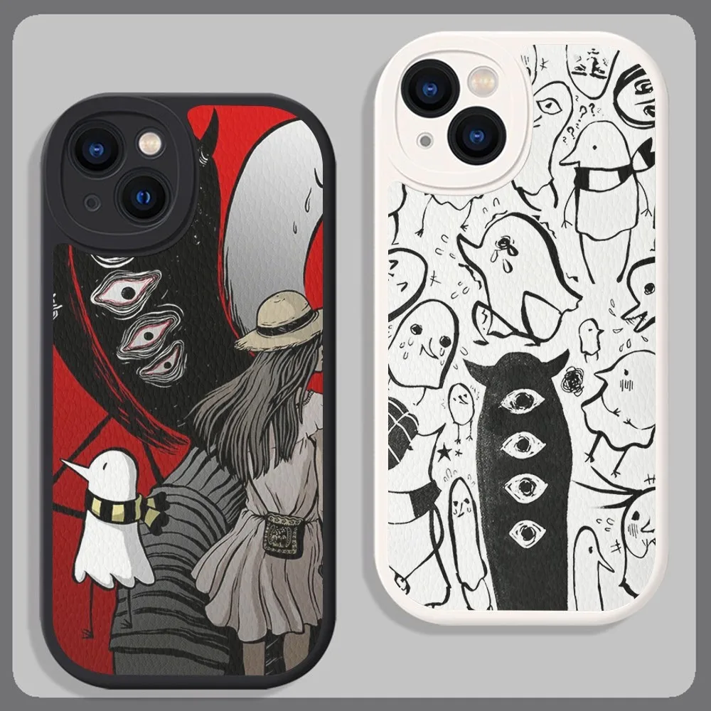 Oyasumi punpun anime Phone Case Hard Leather For iPhone 14 13 12 Mini 11 14 Pro Max Xs X Xr 7 8 Plus Fundas