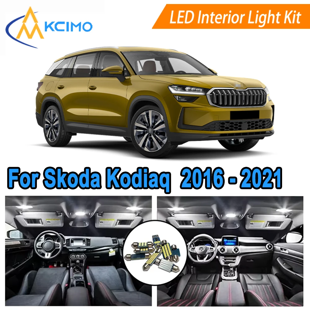 

Interior Light LED Bulbs For Skoda Kodiaq 2016 2017 2018 2019 2020 2021 Dome Map Door Courtesy Lamp Interior Lighting Kit Bulbs