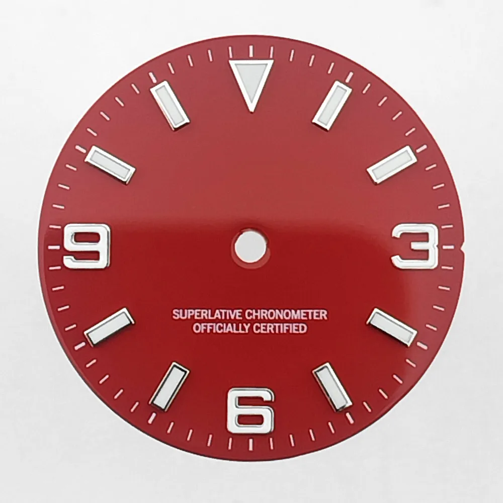 28,5 mm Zifferblatt, passend für NH35/8215/2824 Uhrwerk, BGW9, blau leuchtend, grün, rosa, hellblau, Uhrenzifferblätter, Uhrenteile, individuelles LOGO, Name – Detail 9