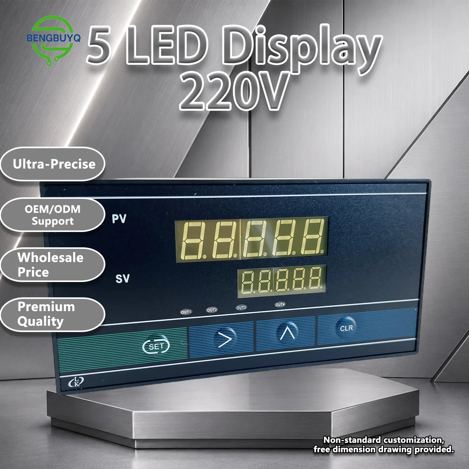 BENGBUZZYQ Choice Dual Row 5-Digit LED Digital Weighing Instrument Pressure Controller with OUT1 OUT2 Relay Output 90-260V AC