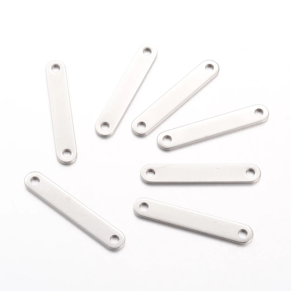 

10pcs Stainless Steel Rectangular Blank Connector Diy Handmade Blank Label Pendant Bracelet Sculptural Charm Accessories