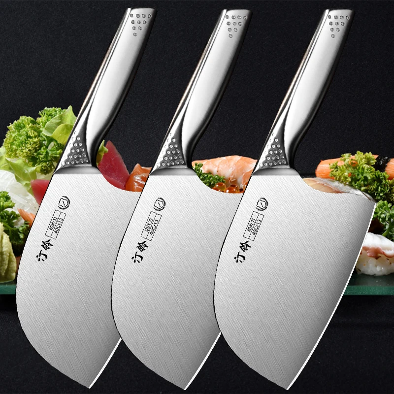 

5cr15 Stainless Steel Round Head Chopping Knife Kitchen Meat Cleaver Household Dual-purpose Vegetable Cleaver Slicing Knife