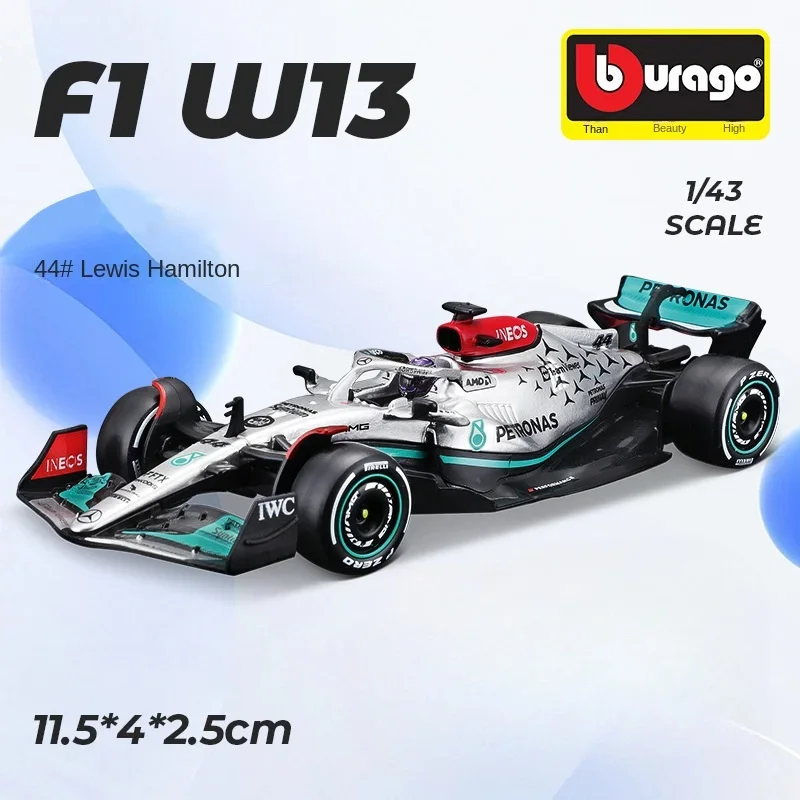 

Bimeigao 1:43 Mercedes W13 Formula 1 Car 44 No. 63 Alloy Model Decoration Car Model