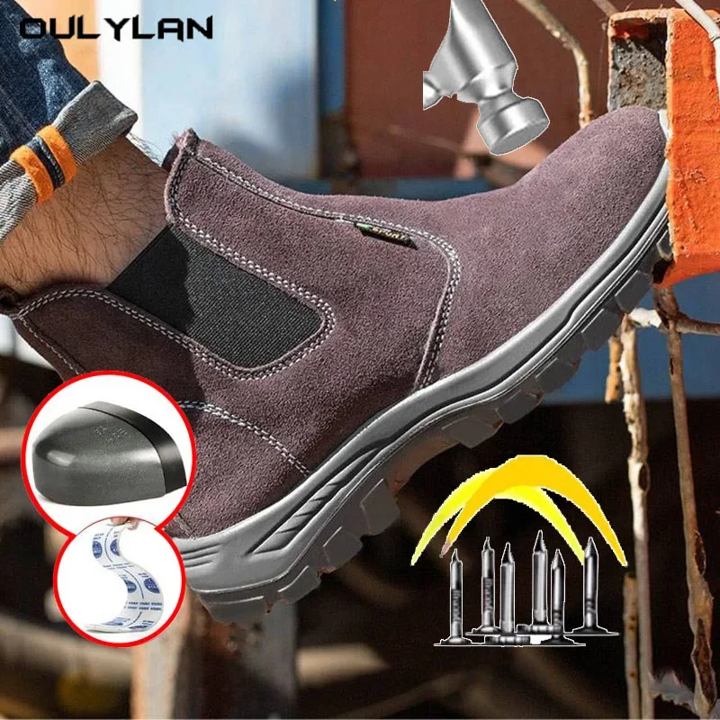 

Safety Protect Shoes for Men Anti Kick Anti Collision Steel Toe Men Work Boots Sneakers Anti-slip Zapatos De Seguridad De Hombre