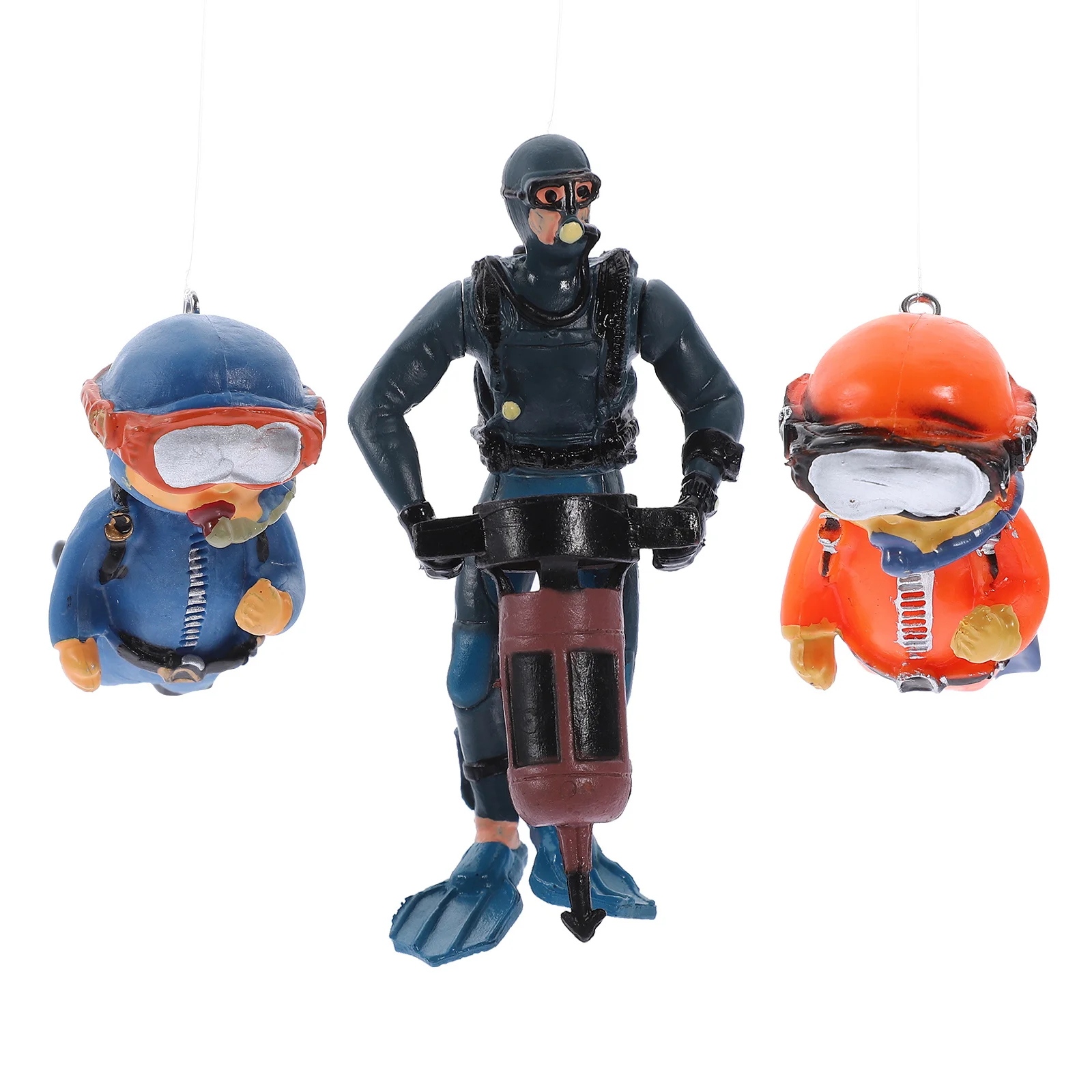 

3Pcs Fish Tank Floating Diver Decorations Bright Cartoon Aquarium Floating Decor for Indoor Fish Tank Accessories