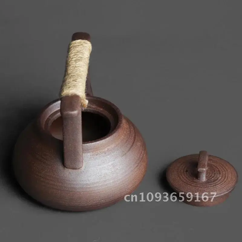 

350ml Japanese Style Teapot Tea Retro Coarse Pottery Stoneware Ceramic Kungfu Tea Portable Maker Ceremony Teaset Teapot Handmade