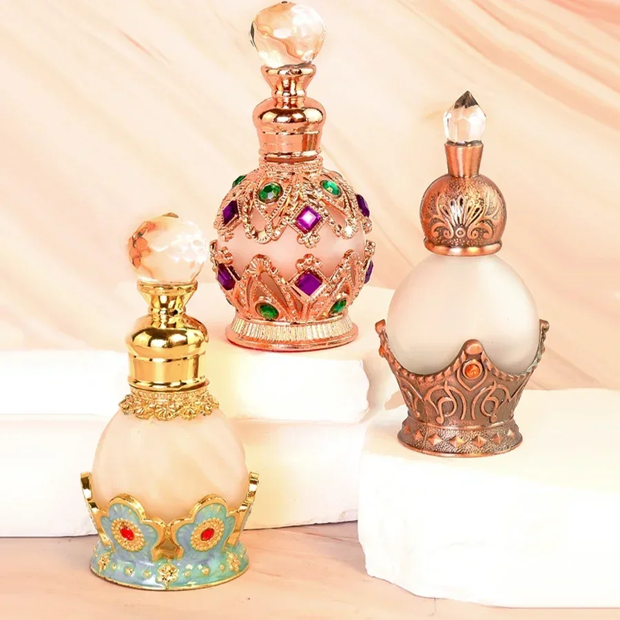 Retro old sub-bottling metal glass enamel color flavor perfume bottle dipping bottle