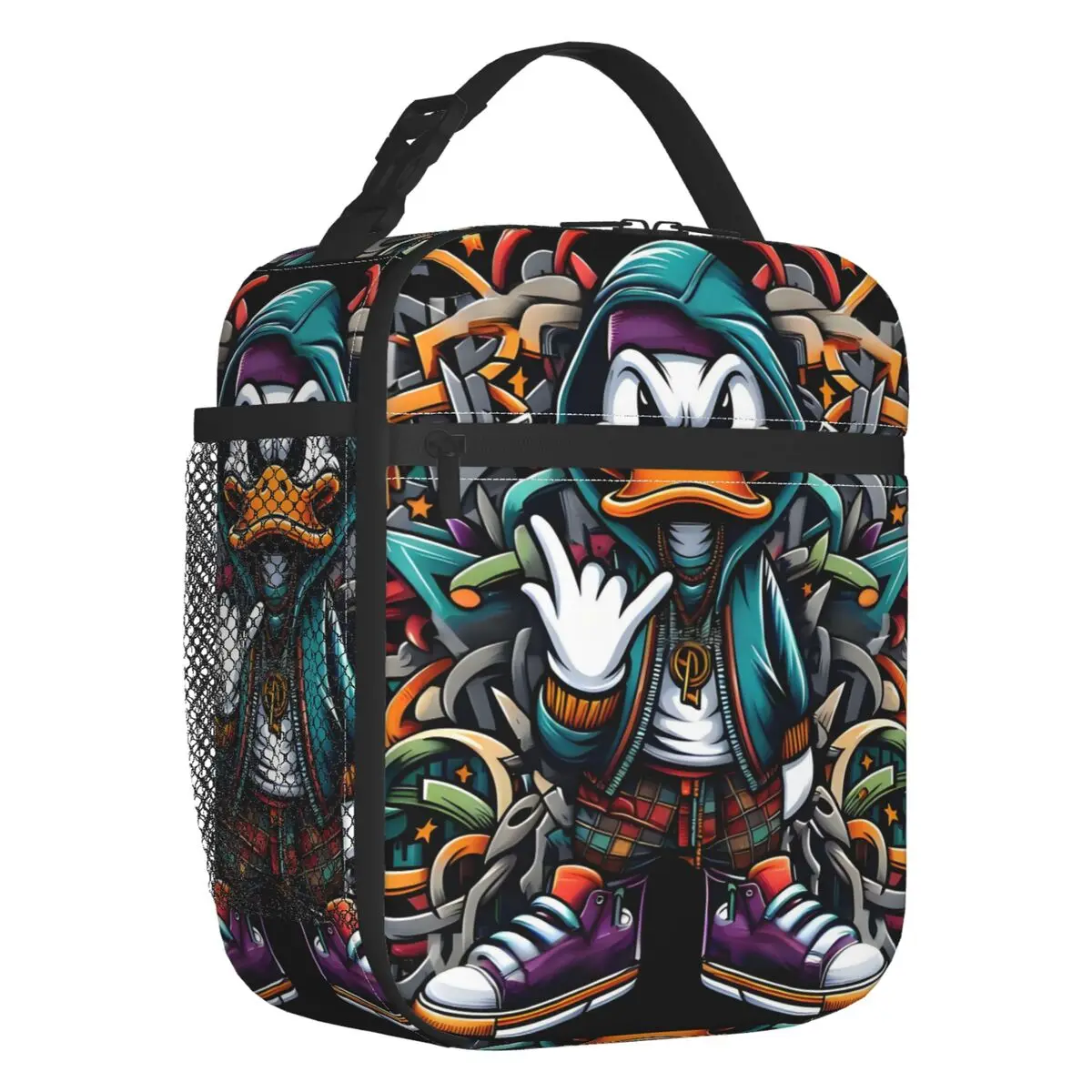 

Забавные портативные ланч-боксы Daffy Duck для женщин, многофункциональный мультяшный аниме-холодильник, термоизолированная сумка для обеда, офисная работа