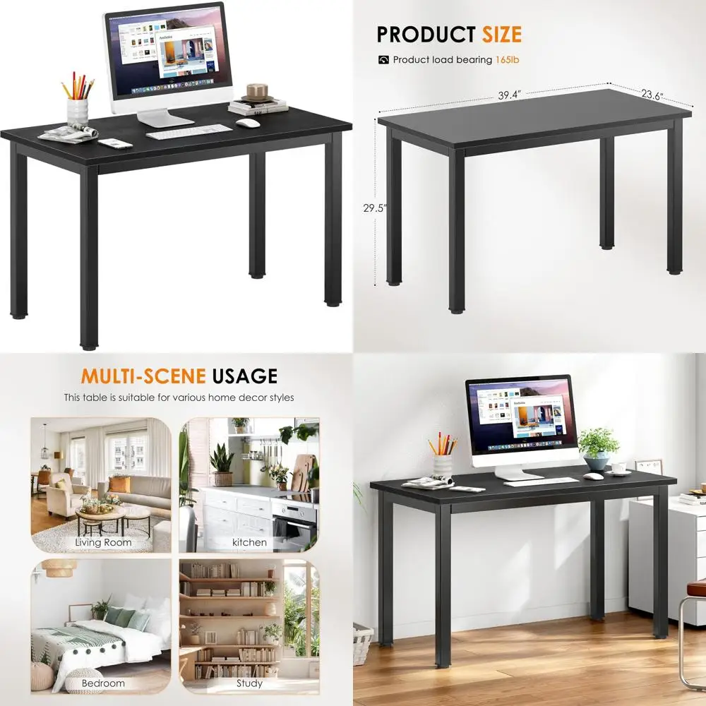 

Compact 39 Black Laptop Desk for Small Spaces, Ideal for Home Office, Study, and Writing