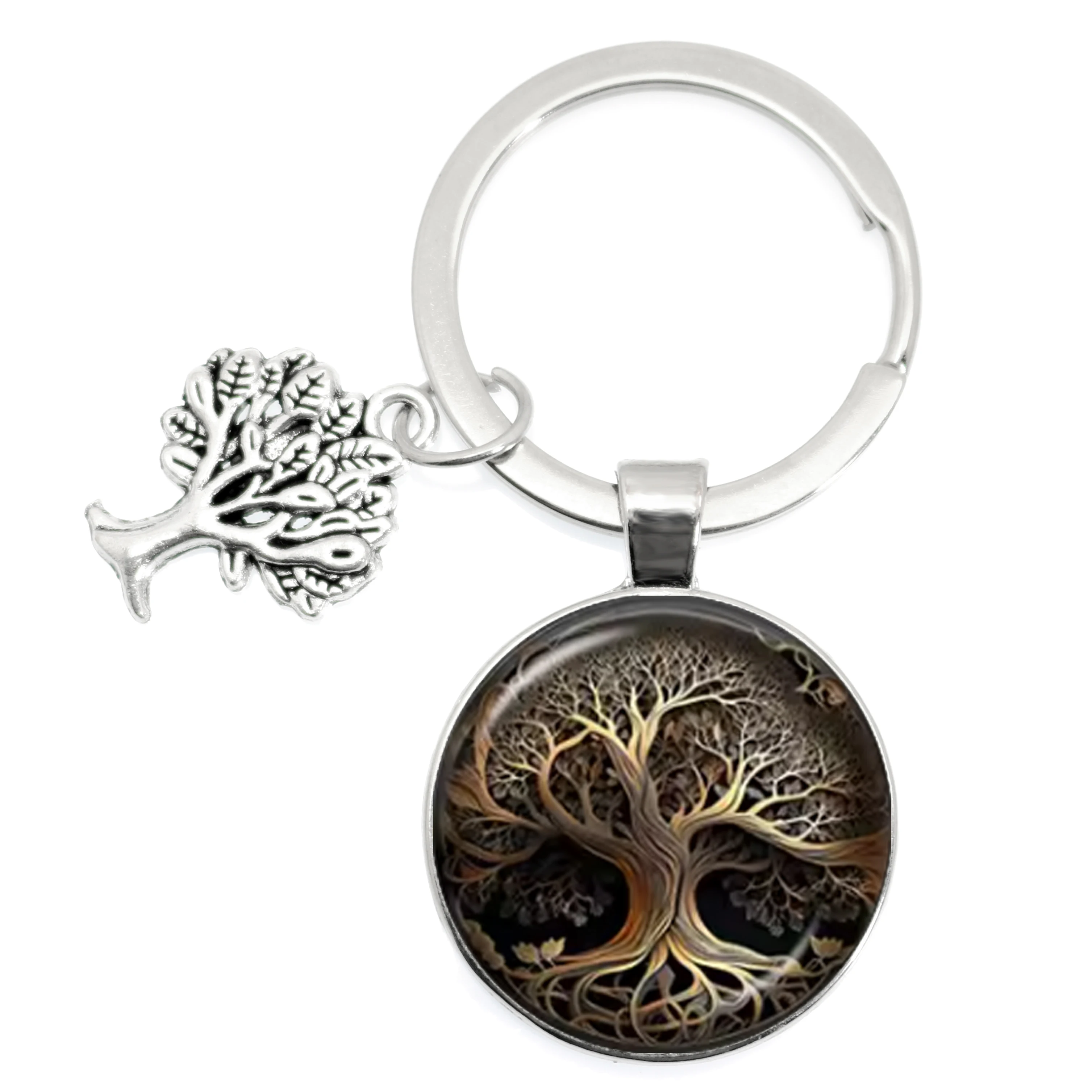 Vintage Celtic Tree of Life Keychain 25MM Glas Cabochon Keychain Pendant Round Glass Pendant Irish Cultural Gift