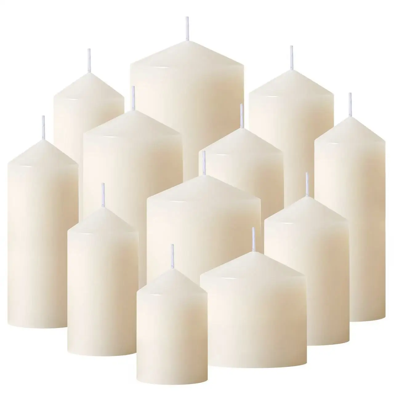 65 Hour Burning Candle Pillars,Unscented Ivory White Tall Pillar Candles, Perfect for Decor, Weddings, Emergencies 3