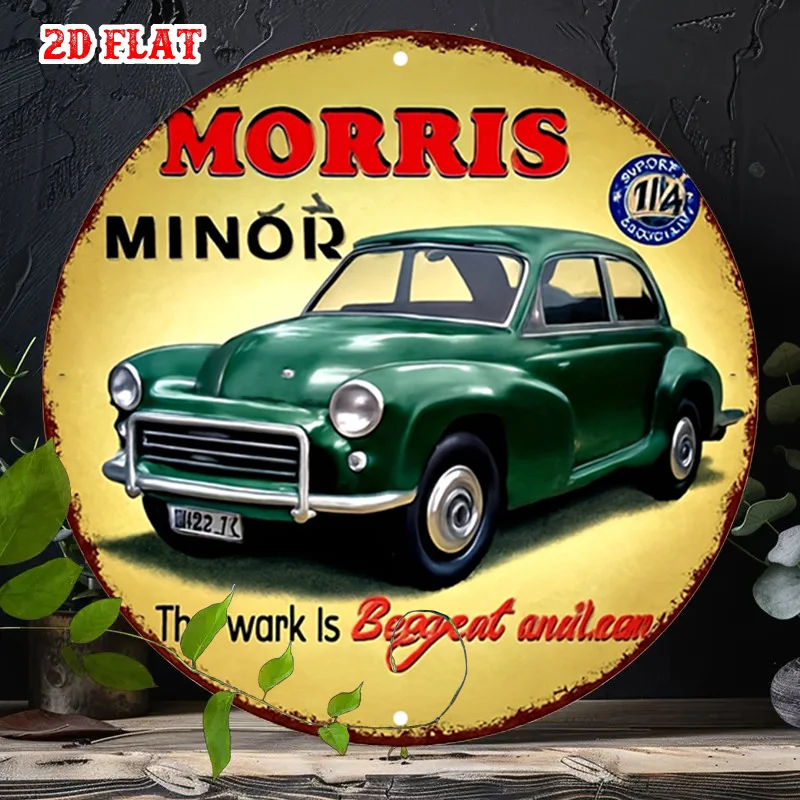 One-Piece Retro Round Aluminum Sign in 2D Flat Design, Featuring an Intriguing Metal Tin Sign - Rustic Retro Metal Wall Art,