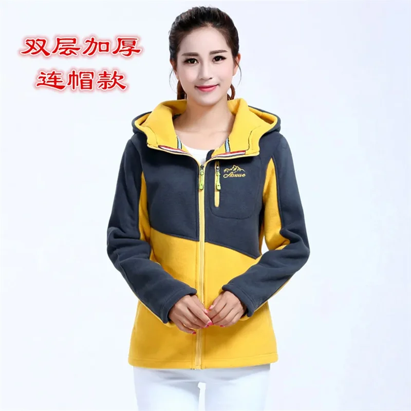 Women\'s New Korean Sweatershirt Plush Thickened Young And Middle-aged Fleece Coat Female Blouse Loose Zip Embroidered Jacket