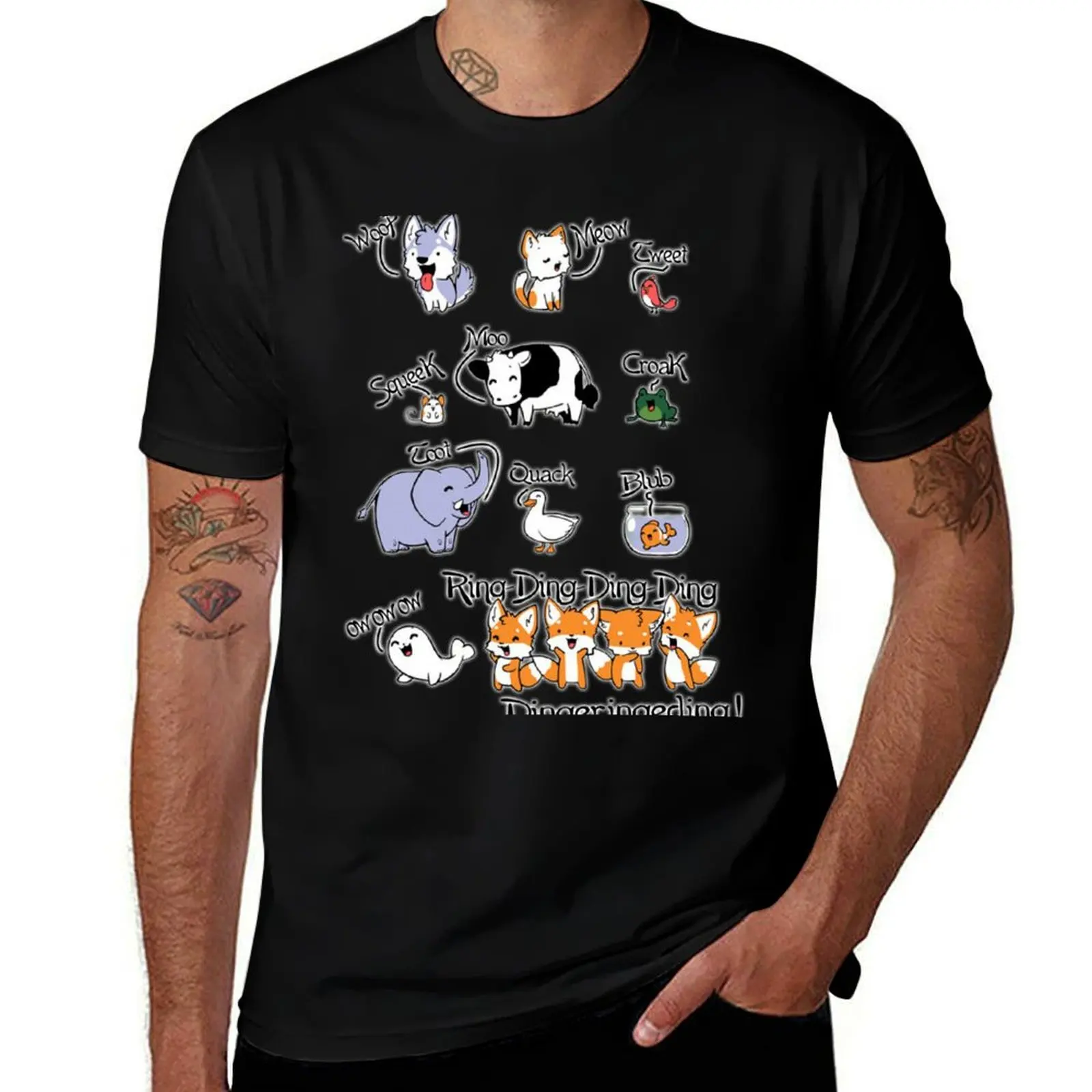 

What Does The Fox Say  T-Shirt t shirts for man graphic tees t shirt man cotton T-Shirt