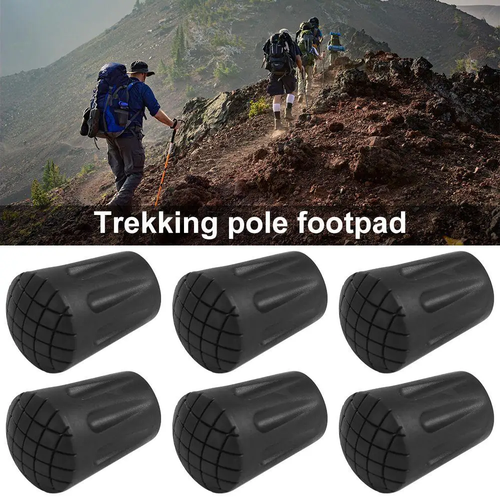 

Rubber Walking Stick Tip Protector Non-slip Anti-Skid Trekking Pole Bottom Cover Black Wear -resistant