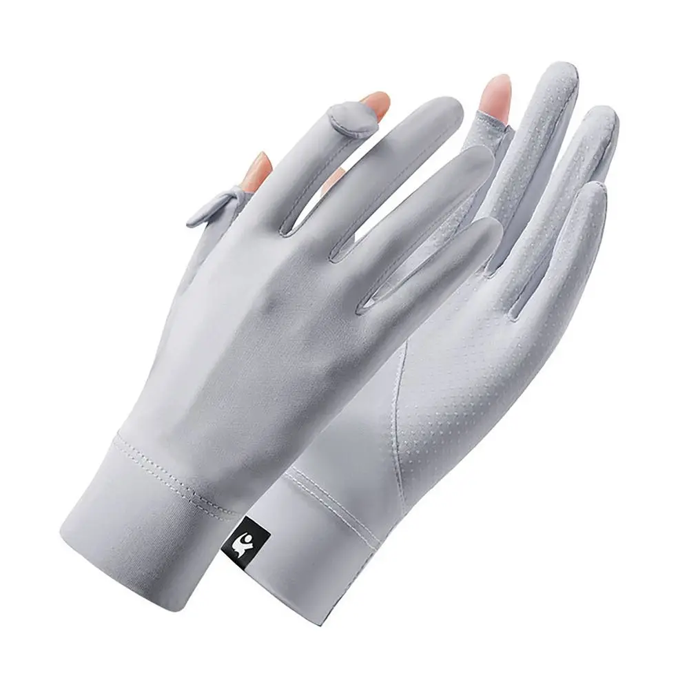 

Breathable Anti Ultraviolet Sunscreen Gloves Ice Silk Anti Slip Touch Screen Gloves Ice Feeling Riding Gloves Women Men