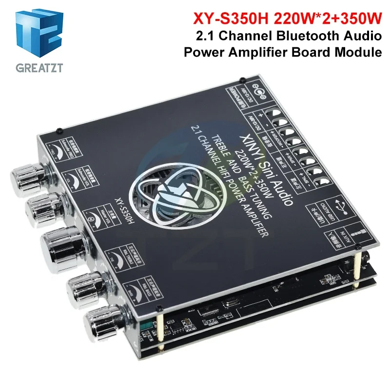 

XY-S350H 220Wx2+350W 2.1 Channel Amplifier Board with TPA3251D2 Dual Channel Support Sinlink App BT5.1 AUX USB Sound Card