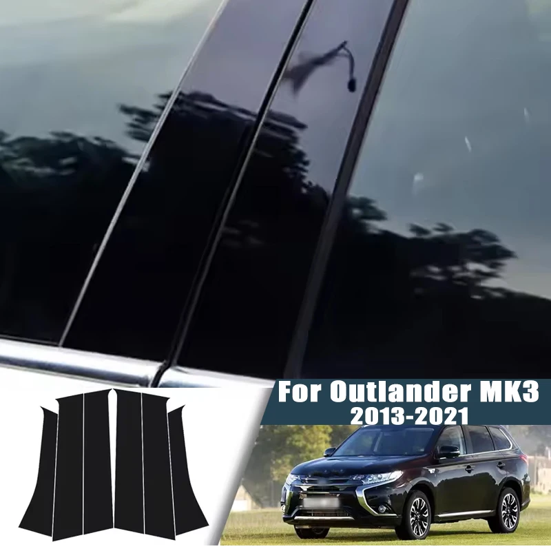 

For Mitsubishi Outlander MK3 GF GG ZJ ZK ZL 2013-2021 2014 2015 Window Center Pillar Film Trim Cover B C Posts Sticker Column