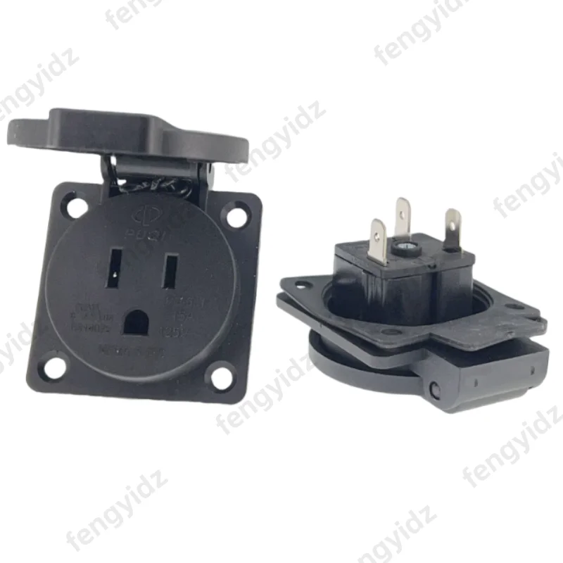 Black 125V 15A 20A IP44 CE America Japan Multifunction Outdoor US Industry Waterproof AC Outlet Power Wired Receptacle Socket