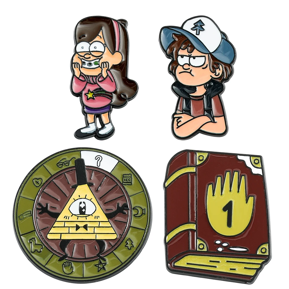 Pin de esmalte de Anime para niños y niñas, insignia de libro mágico, broches de ruleta, mochilas, Pin de solapa, regalo de joyería para fanáticos y amigos