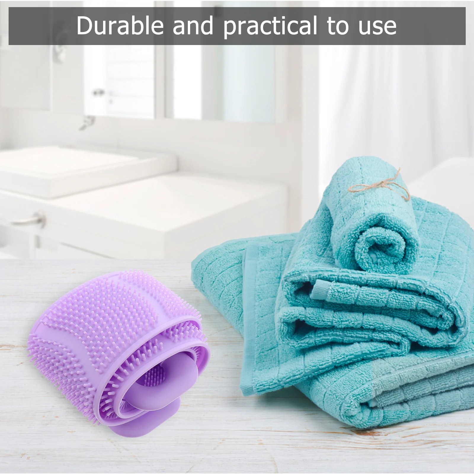 

Silicone Bath Towel Exfoliating Back Scrubber Long Shower Strip For Body Deep Cleaning Durable Soft Pumice Replacement Tool