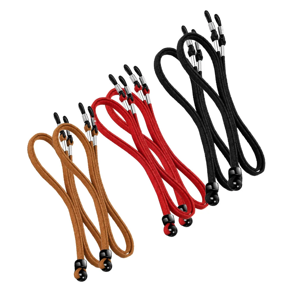 

6 Pcs Glasses Rope Cord Necklace Lanyard Holder Strap Adjustable Chain Eyeglasses Suede Retainer