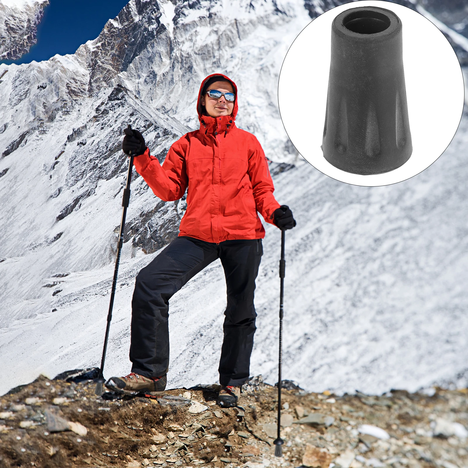 

20pcs Trekking Tips Rubber Covers Protective Caps Trekking Poles Accessories for Hiking Walking Poles Camping Accessories H