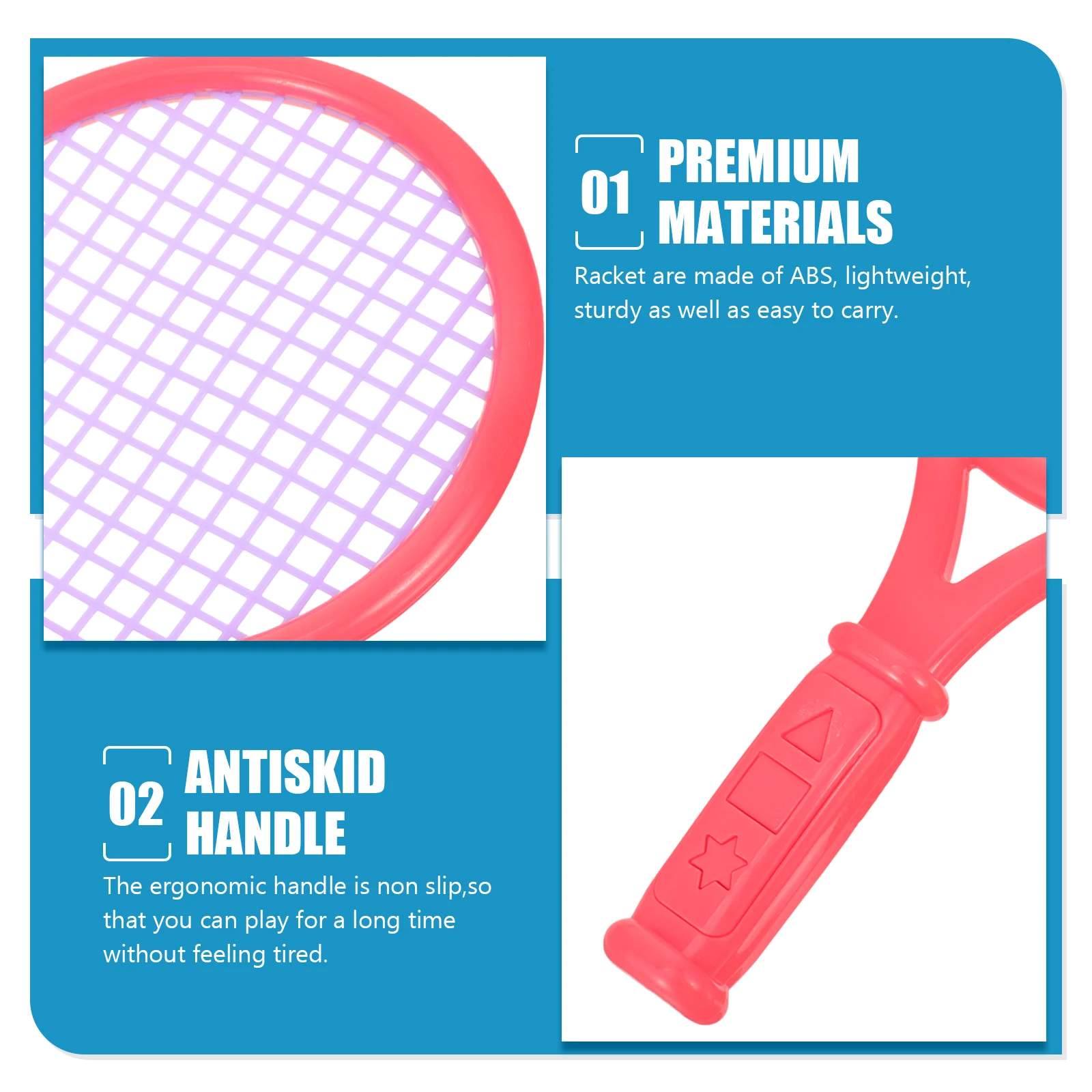 1 paar kindertennisracket kinderen plastic badmintonrackets spel rekwisieten voor kleuterschool basisschool (maat S willekeurige kleur