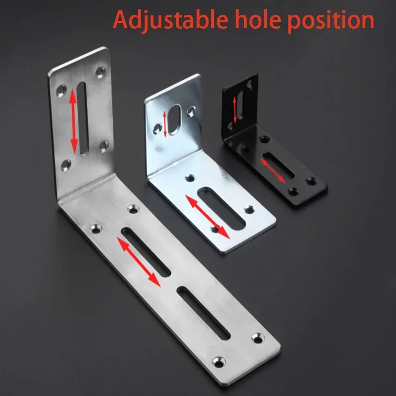 1-4Pcs Stainless Steel L-shaped Corner Code 90 Degree Right Angle Fixed Bracket Connector Furniture Bed Frame Cabinet Support