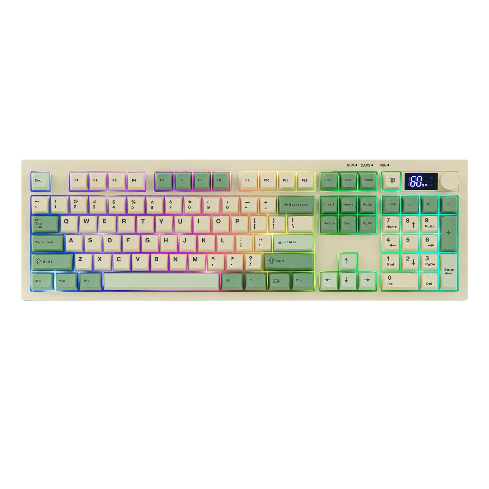 

Игровая клавиатура AULA S102 PRO 100% ANSI US с проводным/Bluetooth/2.4GHz беспроводным подключением, бесшумными мембранными клавишами, TFT-экраном и регулятором громкости для ПК/игр/офиса