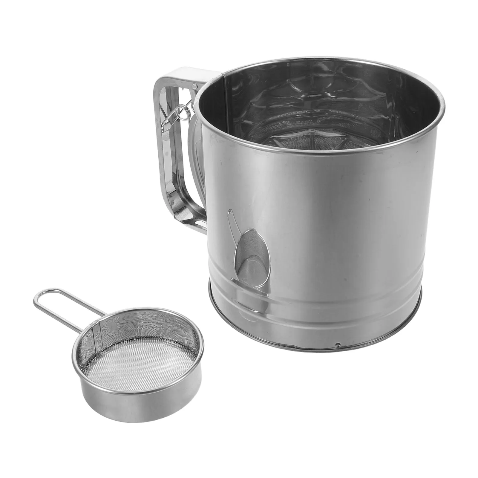 2Pcs Stainless Steel Flour Sifter Handheld Manual Powder Sugar Sprinkler Dispenser for Baking Cake Bread Decorating