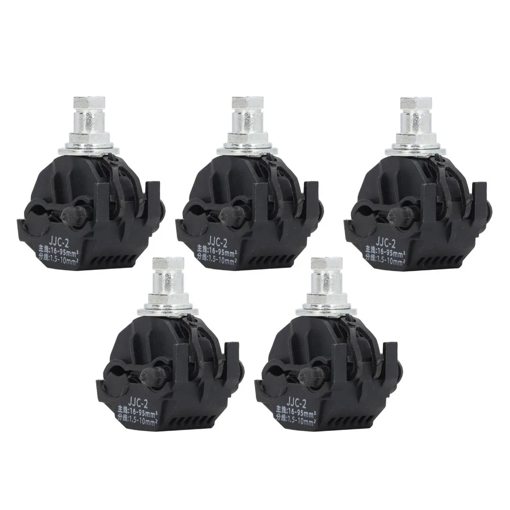 

5 шт. прочный JJC-2 разъем для прокалывания изоляции 1 кВ без отслаивания, высокое низкое напряжение, кабельный разветвитель, герметичный зажим, живые схемы