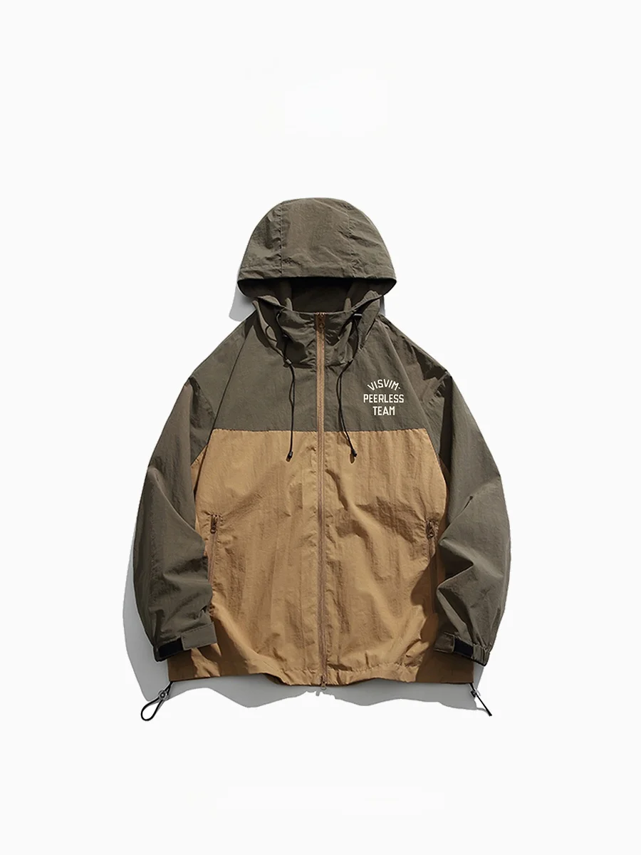 Chaqueta Deportiva Visvim Peerl T, Estilo Americano Retro, con Capucha, Color Sólido, para Hombre, Corte Hoado, Juven...