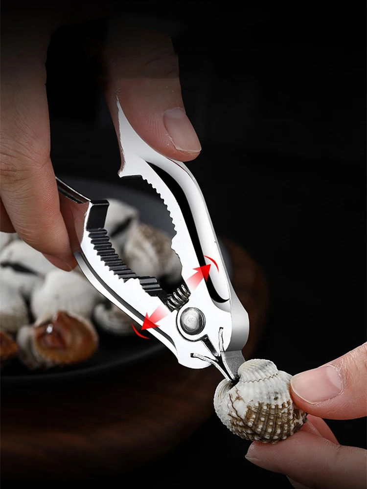 

Multifunctional Clam Opener Zinc Alloy Walnut Clip Scallop Oyster Nut Crab Lobster Crackers Seafood Tools Kitchen Gadgets