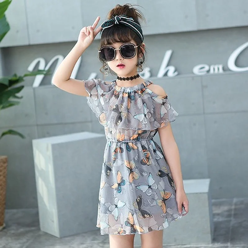 New Summer Dresses for Girls Sleeveless Lace Child Girls Dress Party Wedding Gown Kids Teenage Costume Clothes 6 8 10 11 12 Year