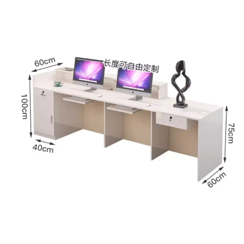 Customization Storage Reception Desk Premium Beauty Style Reception Desks Classic Versatile Recepcion Mstrador Office Furniture