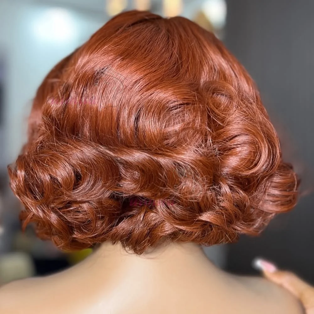 أومبير الزنجبيل البرتقالي 350 فضفاض نطاط موجة 4x4 HD الدانتيل إغلاق باروكة من شعر طبيعي 100% ملابس الشعر الفيتنامية والذهاب شعر مستعار مجعد غلويليس