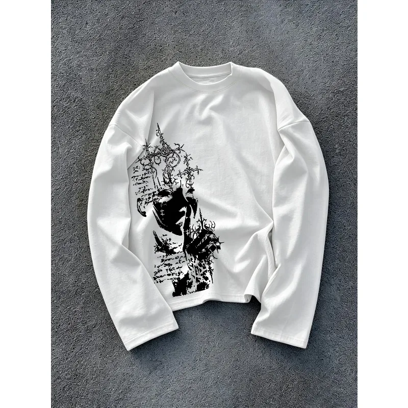 Y2K Dark Punk Style Men's and Women's Trendy Long Sleeved T-shirt Y2K Hip-hop Style Unisex