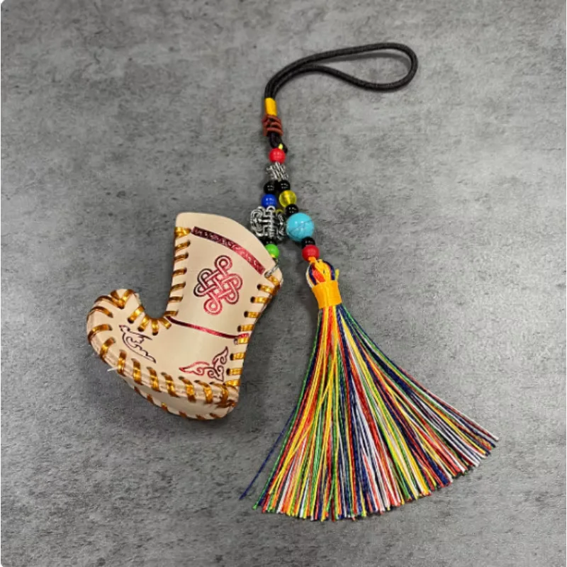 Chinese Lnner Mongolia Characteristic Handmade Mongolian Boots Genuine Leather Accessories