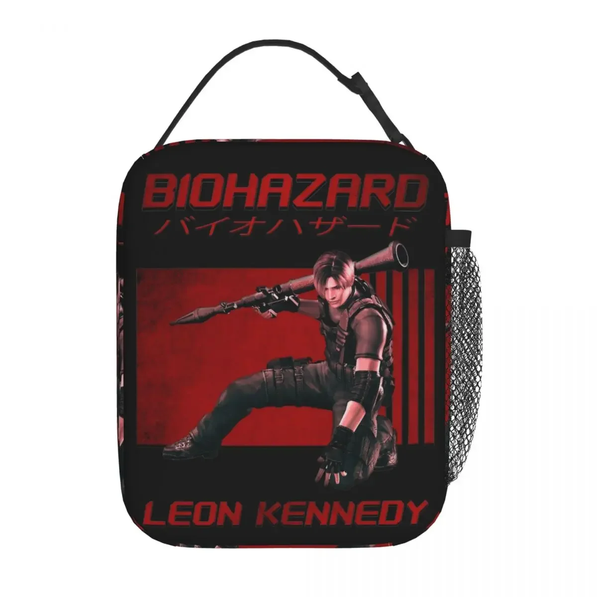 Retro Leon S Kennedy Insulated Lunch Bag Cooler Bag  Meal Container Resident Evils Portable Tote Lunch Box Bento Pouch College